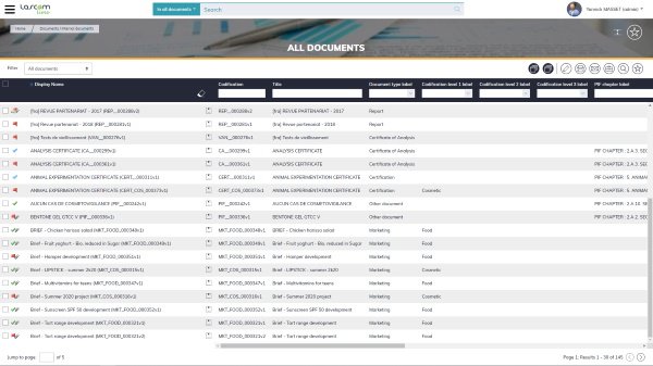 Lascom Lime: screenshot of the electronic document management environment